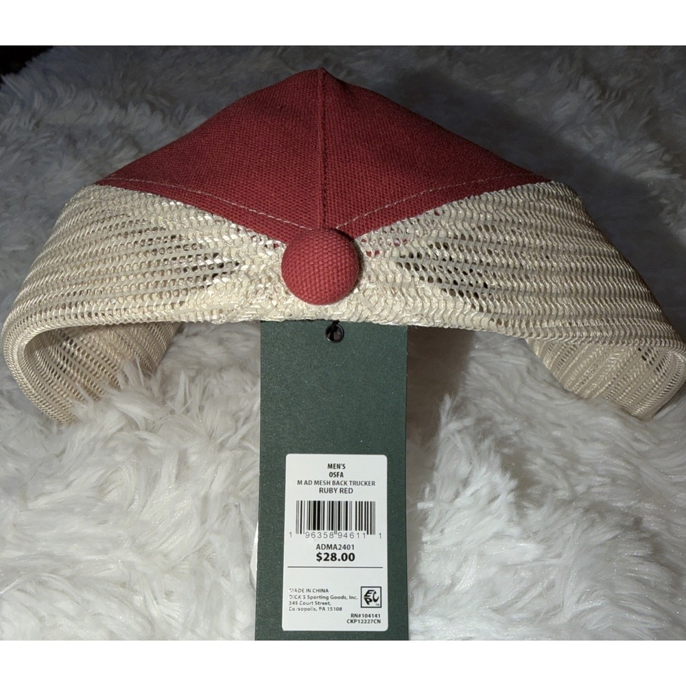 Alpine Design Washed Mesh Trucker Cap New With Tags Adjustable Snap Ruby Red - Picture 3 of 5